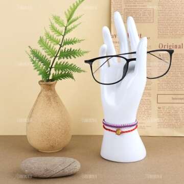 AUEAR, Female Mannequin Hand Display for Jewelry Holder Bracelet Necklace Ring Stand (White, 8.66"x2.95", 1 Pack)