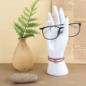 AUEAR, Female Mannequin Hand Display for Jewelry Holder Bracelet Necklace Ring Stand (White, 8.66"x2.95", 1 Pack)