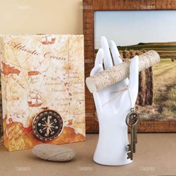 AUEAR, Female Mannequin Hand Display for Jewelry Holder Bracelet Necklace Ring Stand (White, 8.66"x2.95", 1 Pack)