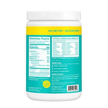 Further Food Premium Unflavored Collagen Peptides Powder Supplement | Premium Grass-Fed, Keto Protein | Hydrolyzed Collagen Powder for Maximum Absorption - for Men and Women(7.9 oz)