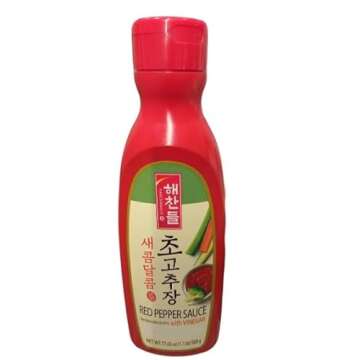 Haechandle Red Pepper Sauce with Vinegar 새콤달콤 초고추장 Traditional Korean Sauce. Gochujang Sauce. Sweet and Sour Spicy Sauce. Asian Sauce – 1.1 lbs (pack of 1)