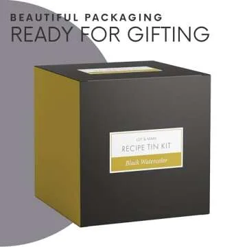 Jot & Mark Recipe Card Gift Box, 25 4x6 inch Cards, 14 Dividers, Decorative Tin Box