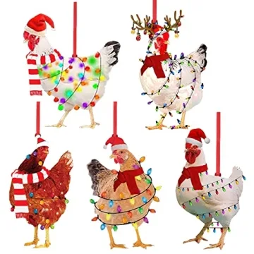Adorable 2024 Cartoon Rooster Hanging Pendant - 4PC Set