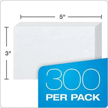 Oxford 3 X 5 Inches Blank Ruled Index Card, 300 Count, White (10013) (Material - Paper)