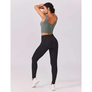 PINSPARK V Neck Sports Bra Longline Tank Tops with Built in Bras Padded Yoga Top Soft Workout Bras for Women with Light Support Small,Sage Grey