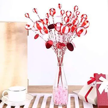 17” Red White Set 6pc Christmas Tree Decorations