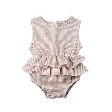 Muasaaluxi Newborn Infant Baby Girls Sleeveless Ruffled Romper
