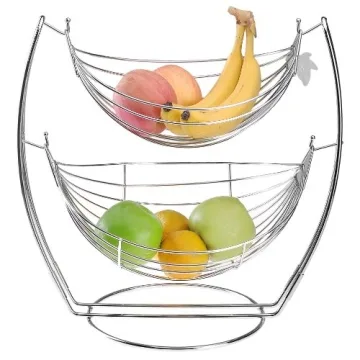 Stylish MyGift Double Hammock Fruit Holder for Your Kitchen