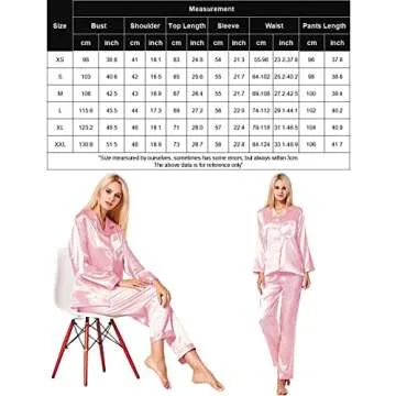 SWOMOG Long Sleeve Pajamas Set Silk Satin Sleepwear Button Down Pjs Loungewear with Pocket Light Pink X-Small