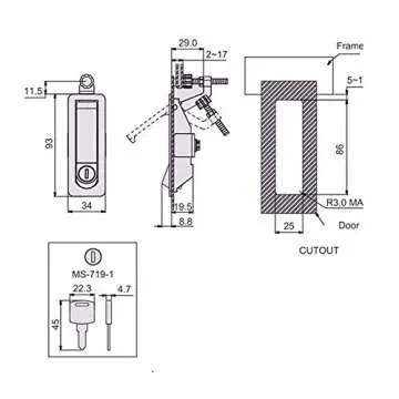 X-Haibei Compression Latch Lock OEM Replacement Flush Lever Latches Zinc Alloy Adjustable Lever Black for Bus RV Boat Yacht