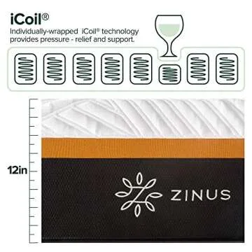 ZINUS King Hybrid Mattress with Cooling Memory Foam