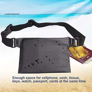 JOTO Waterproof Fanny Pack with Adjustable Strap for Water Sports