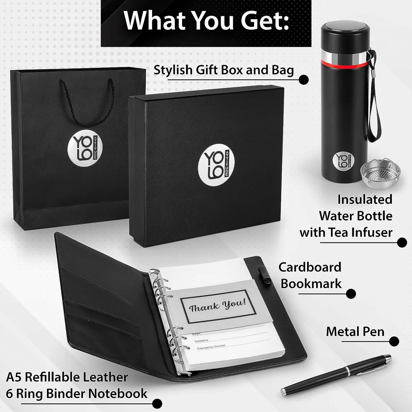 Birthday Gift Set for Men - Notebook & Water Bottle