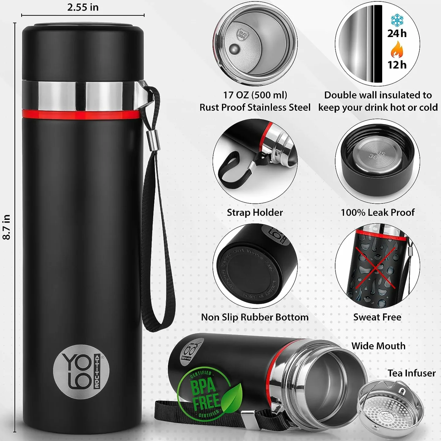 Birthday Gift Set for Men - Notebook & Water Bottle