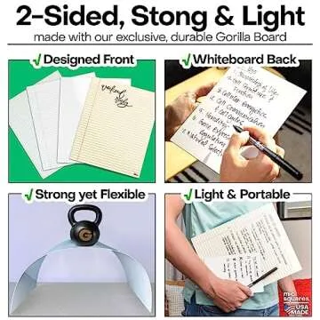 M.C. Squares Reusable Letter Graph Pads | 9x11 2-Pack | Graph Paper Grid Dry Erase Notebook Front, White Board Back for Office, Home, School | Included Wet-Erase Tackie Marker | USA Made