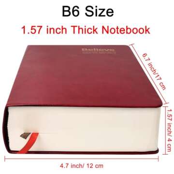 SAYEEC Thick Journal Lined Notebook 720 Pages Leather Writing Journal B6 Soft Cover College Ruled No...