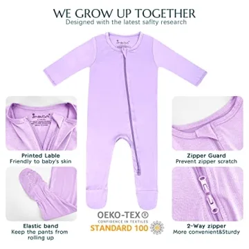 Jimonda Rayon Baby Pajamas Soft Zipper Footies for Infants