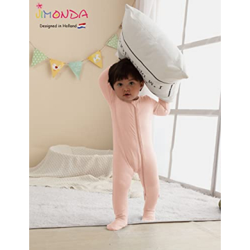 Jimonda Rayon Baby Pajamas Soft Zipper Footies for Infants
