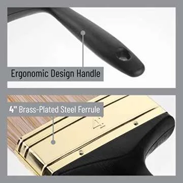 Bates- Deck Stain Brush, 4 Inch, Soft Tip Paint Brushes for Walls, Trim Paint Brushes, Stain Brush, Paint Brushes for Painting Walls, Oil Paint Brush