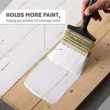 Bates- Deck Stain Brush, 4 Inch, Soft Tip Paint Brushes for Walls, Trim Paint Brushes, Stain Brush, Paint Brushes for Painting Walls, Oil Paint Brush