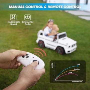 TEOAYEAH 12V Kids Ride On Car with Remote Control and Music