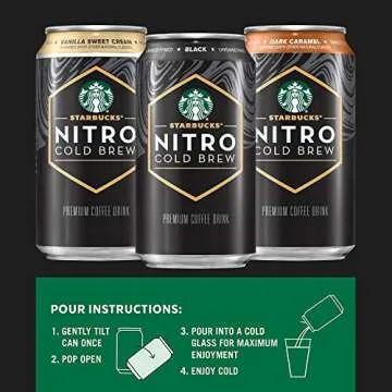 Starbucks Nitro Cold Brew Coffee, Dark Cocoa Sweet Cream, 9.6 fl oz Cans, Iced Coffee, Cold Brew Coffee, Coffee Drink (Pack of 8)
