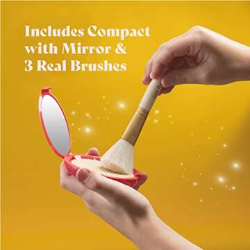 Pretend Makeup for Girls - 8 Piece Set - Play Accessories Kit - PU Leather Cosmetic Case - Toddler Makeup Purse for Kids - Princess Toy - Girl Toys for 3 4 5 6 7 8 Year Old - Gifts for Girls 3-5