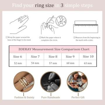 ZOERAY Stackable Rings for Women that Don't Tarnish Trendy Dainty Stacking Cubic Zirconia Thumb Rings Set Statement Promise Wedding Bands for Women Jewelry Rings Size 6-10