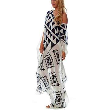 Chiffon Geometric Print Beach Dress Cover Up for Women