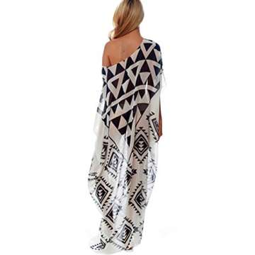 Chiffon Geometric Print Beach Dress Cover Up for Women