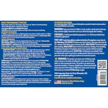 General Finishes High Performance Water Based Topcoat, 1 Quart, Gloss