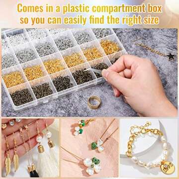 2840 Pieces Shynek Open Jump Rings Set for Crafts