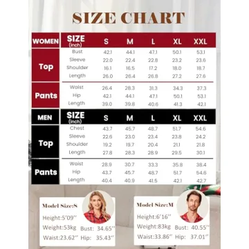 Ekouaer Couples Christmas Pajamas - Silky Soft Set