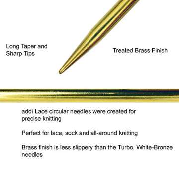 addi Lace 32" US 05 Circular Knitting Needles - Sharp Tips & Stitch Markers