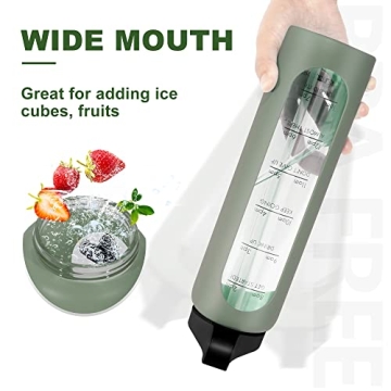 PROBTTL 32 Oz Glass Water Bottle with Time Marker