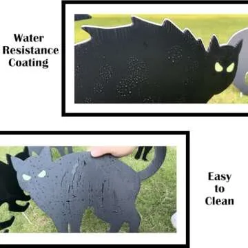 Halloween Yard Sign Decorations - 6 Pack Scary Cat Decor