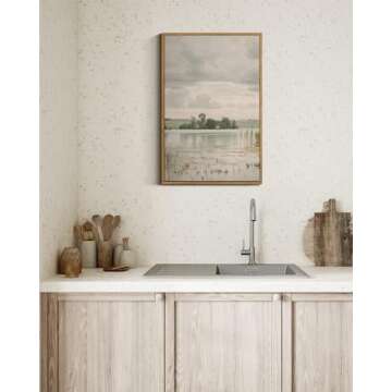 InSimSea framed Lakeside Landscape Canvas Art - Vintage Decor for Home