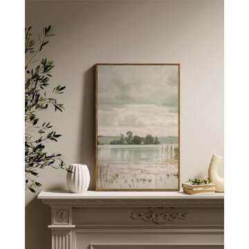 InSimSea Lakeside Landscape Canvas Wall Art - 16x24