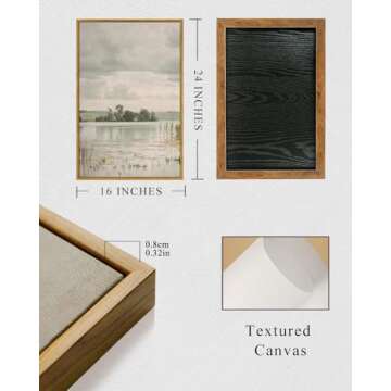 InSimSea Lakeside Landscape Canvas Wall Art - 16x24