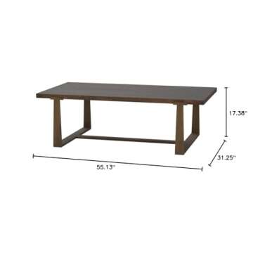 Signature Design by Ashley Balintmore Mid-Century Modern Cocktail Table for Living Room, Dark Brown & Metallic