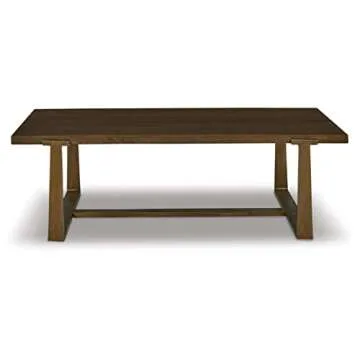 Signature Design by Ashley Balintmore Mid-Century Modern Cocktail Table for Living Room, Dark Brown & Metallic