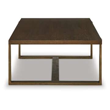 Signature Design by Ashley Balintmore Mid-Century Modern Cocktail Table for Living Room, Dark Brown & Metallic