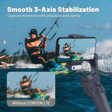 L7C Pro KIT, Gimbal Stabilizer for TikTokers/Youtubers, Handheld Phone Gimbal with Magnetic AI Active Tracking, Foldable Phone Stabilizer for Video Recording, for iPhone& Android, Vlogging Kit