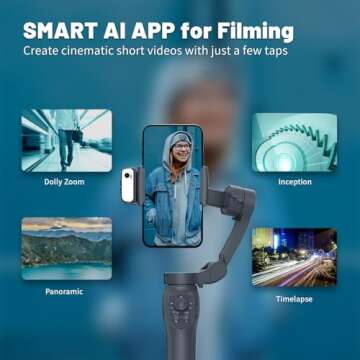 L7C Pro KIT, Gimbal Stabilizer for TikTokers/Youtubers, Handheld Phone Gimbal with Magnetic AI Active Tracking, Foldable Phone Stabilizer for Video Recording, for iPhone& Android, Vlogging Kit