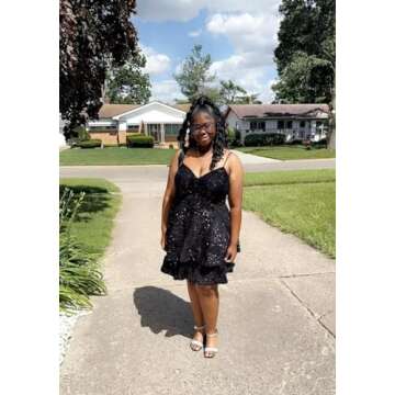 SUOLUOS Sequin Tiered Homecoming Dresses 2024 Spaghetti Straps Sparkly Short Prom Dresses Cocktail Gowns Grape for Teens US18W