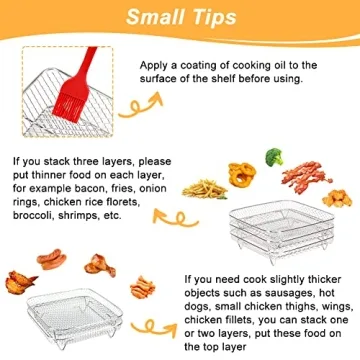 BYKITCHEN 8 Inch Stackable Air Fryer Rack Set - Versatile & Durable