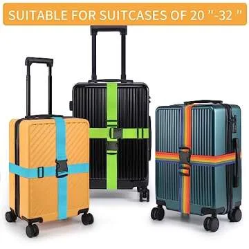 BILIONE 4 Pack Luggage Straps 79" Long Belts Keep Suitcase Secure While Traveling, TSA Approved Add a Bag Premium Accessory for Travel Bag Closure (Blue+Orange+Rose Pink+Green)