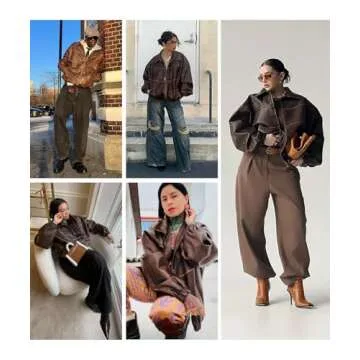 Bakyarder Womens Oversized Y2K Faux Leather Jackets Vintage Plus Size Fashion Motorcycle Coats Fall Fashion Outfits 2024 Coffee Large