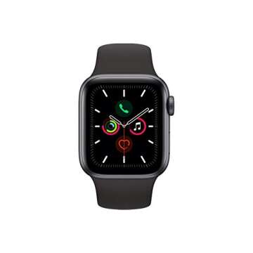 Apple Watch Series 4 (GPS, 44MM) - Space Gray Aluminum Case with Black Sport Band (Renewed)