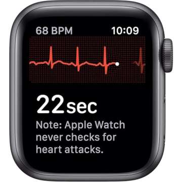 Apple Watch Series 4 (GPS, 44MM) - Space Gray Aluminum Case with Black Sport Band (Renewed)